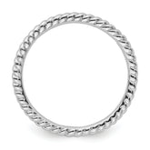 Sterling Silver Stackable Expressions Rhodium Twisted Ring